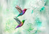 Fotomurale Colourful Hummingbirds (Green)