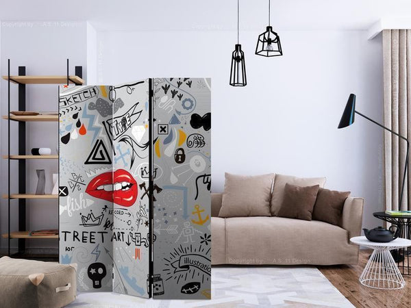 Paravento arte di strada a tre ante