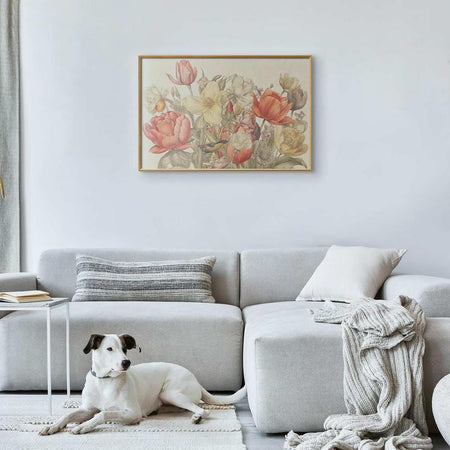 Poster - Flower Bouquet on a Cream Background