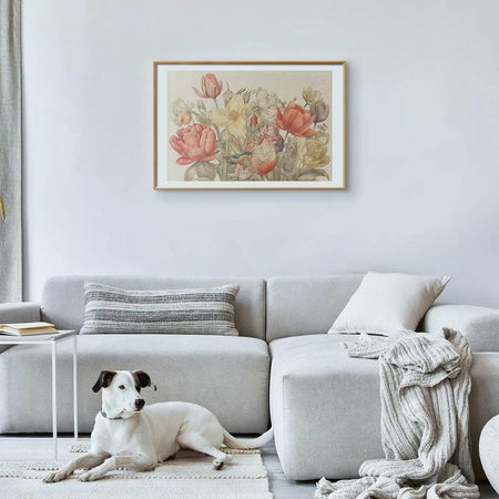 Poster - Flower Bouquet on a Cream Background