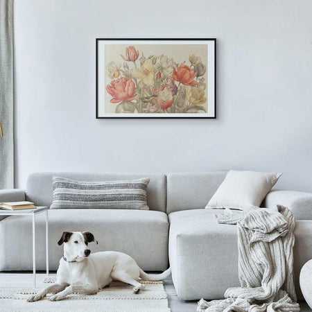 Poster - Flower Bouquet on a Cream Background