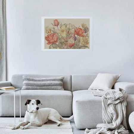 Poster - Flower Bouquet on a Cream Background