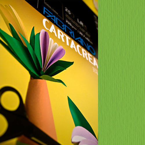 Blister 10Fg Cartoncino 35X50Cm 220Gr Verde Cartacrea Fabriano