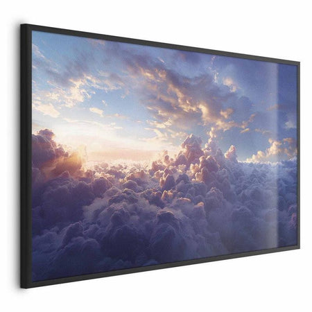 Poster - Sun in Hiding: The Golden Face of the Sky Over the Cloudy Sea