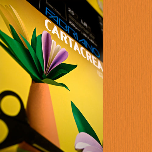 Blister 10Fg Cartoncino 35X50Cm 220Gr Arancio Cartacrea Fabriano
