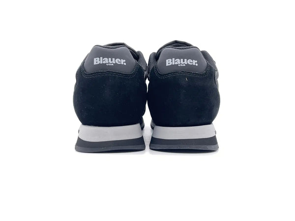 BLAUER Sneakers uomo QUEENS05 in camoscio e tessuto black