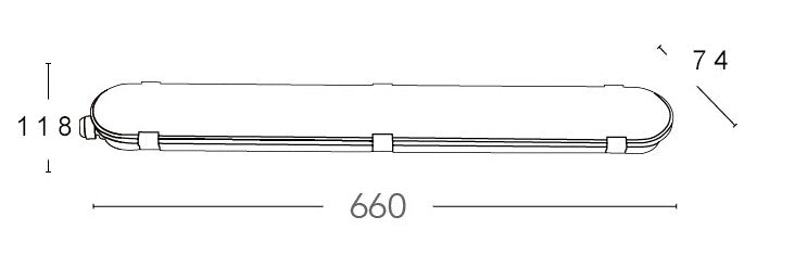 Plafoniera allungata a luci led non incluse di 66 cm
