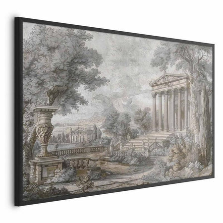 Poster - Temple on the Hill - Greek Architecture in Muted Tones