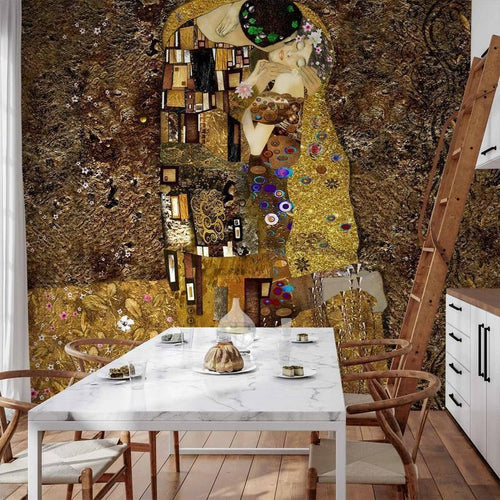 Fotomurale Klimt inspiration Golden Kiss