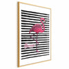 Poster - Black Stripes and Flamingo