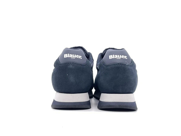 BLAUER Sneakers uomo Queens05 in camoscio e tessuto Navy
