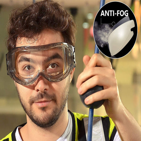 Occhiali di protezione trasparente in policarbonato modello V310 con fascia elastica