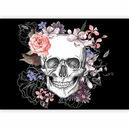 Fotomurale Skull and Flowers