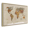 Quadro World Map: Beige Chic