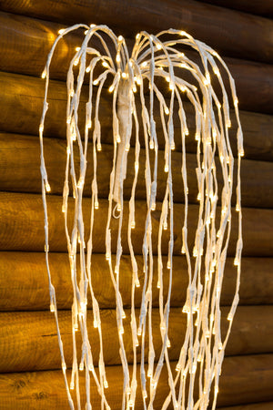 Ramo cadente luminoso cascata di luci a LED bianco caldo decorazione natalizia per esterno interno