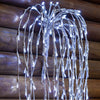 Ramo cadente luminoso cascata di luci a LED bianco freddo effetto flash decorazione natalizia per esterno interno