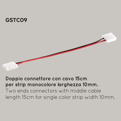 Confezione 10 connettori Gea Led GSTC09 accessorio doppio strisce led giunsione interno IP20