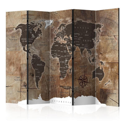 Paravento Room divider – Map on the wood