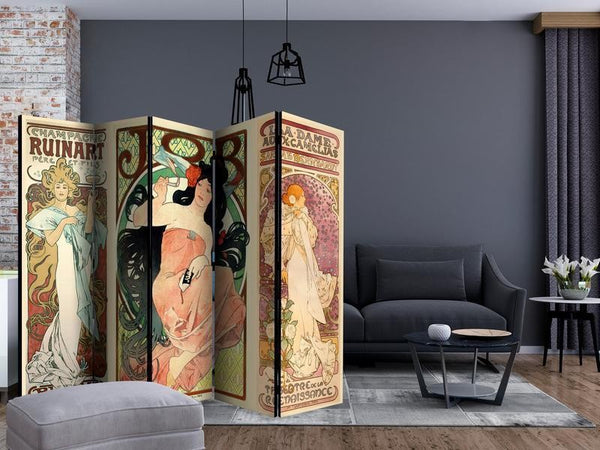 Paravento Alphonse Mucha. Women's II [Room Dividers]