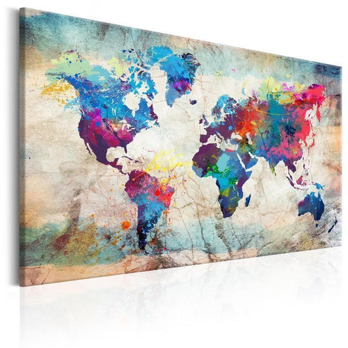 Quadro World Map Colourful Madness