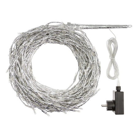 Ramo cadente luminoso cascata di luci a LED bianco freddo effetto flash decorazione natalizia per esterno interno