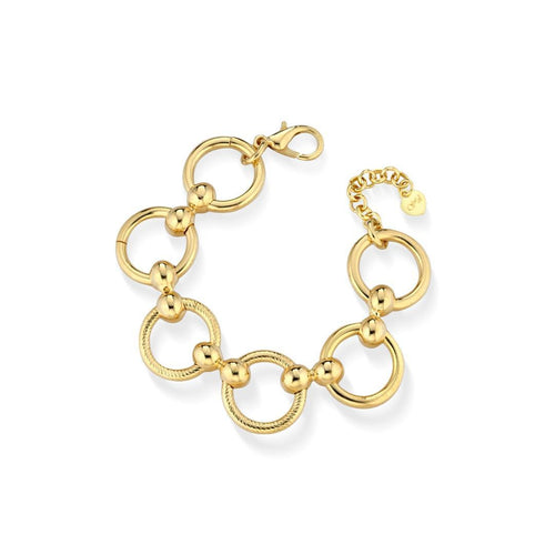 OPS OBJECTS - KATE bracciale oro giallo con maglia tonda e link di connessione con sfere