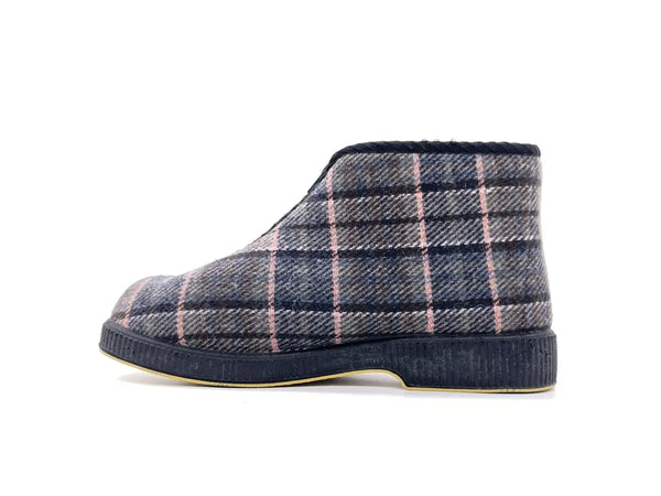 EMANUELA Pantofola Uomo con Zip a Quadri