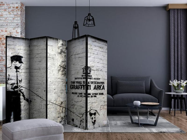 Paravento Banksy Graffiti Area II [Room Dividers]