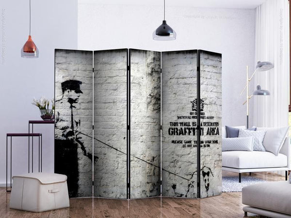 Paravento Banksy Graffiti Area II [Room Dividers]