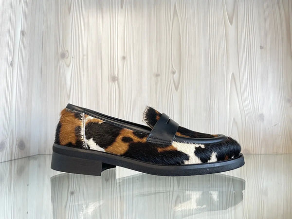 MOSAIQE Mocassino Donna in Pelle Tricolore Mucca