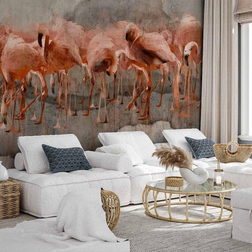 Carta da Parati Flamingo Lake Fenicotteri