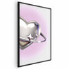 Poster - Cosmic Heart - silver heart with a ring on a purple background
