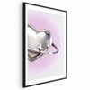 Poster - Cosmic Heart - silver heart with a ring on a purple background