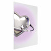Poster - Cosmic Heart - silver heart with a ring on a purple background