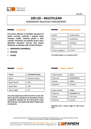 Faren 100 usi 1lt sgrassatore multiuso concentrato