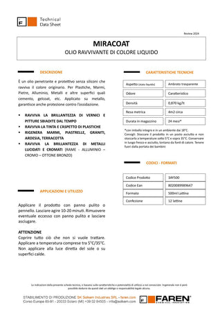 Faren 500ml Miracoat ravvivante liquido di colore su plastica metallo legno pietre