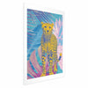 Poster - Exotic Leopard - colorful portrait of a cheetah against tropical leaves