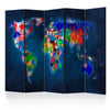 Paravento Room divider – Colorful map
