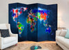 Paravento Room divider – Colorful map