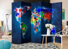 Paravento Room divider – Colorful map