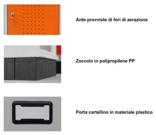 Armadio casellario con 12 vani cm. 120x50x175h