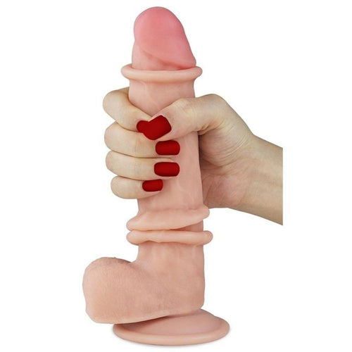 Dildo Realistico Scorrevole Doppio Strato 20 cm