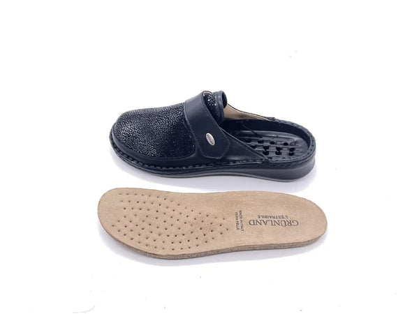 GRUNLAND Ciabatte Chiuse Estraibili Donna Dami Nero