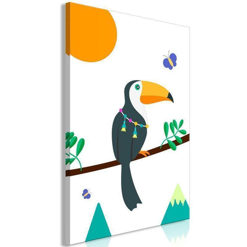 Quadro Toucan And Butterflies (1 Part) Vertical