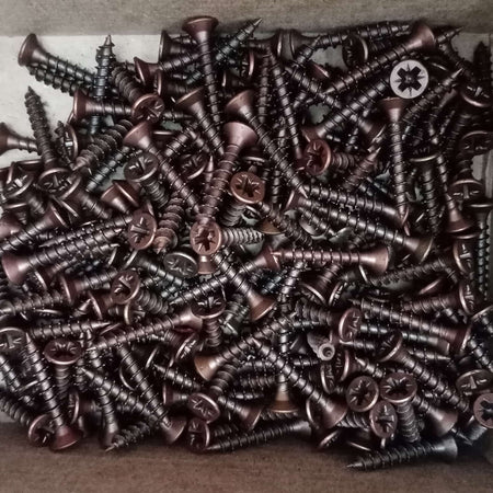 Vite 6,0x60mm - 200pz TPS testa conica bronzata per legno truciolare tutte filettate