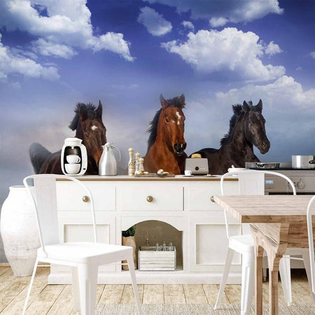 Fotomurale cavalli spettacolari in acqua