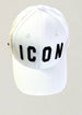 Cappello basic bianco con logo ricamato nero