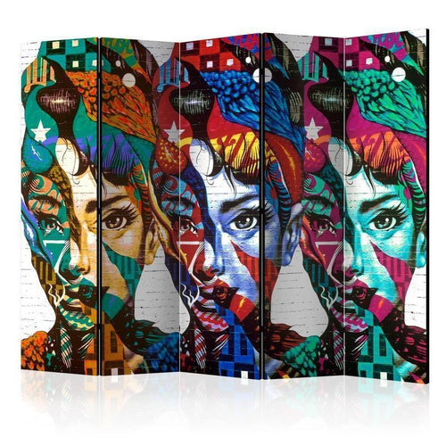 Paravento Colorful Faces II [Room Dividers]