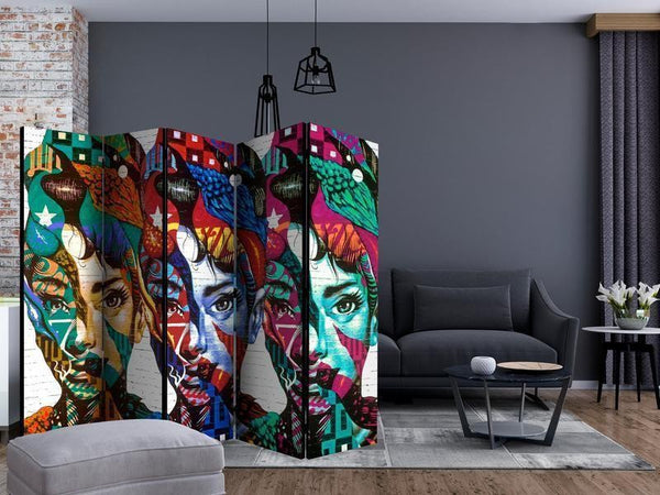 Paravento Colorful Faces II [Room Dividers]
