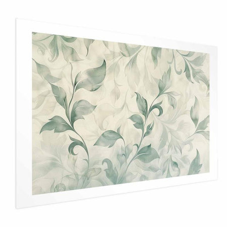 Poster - Watercolor Green-Beige Leaves